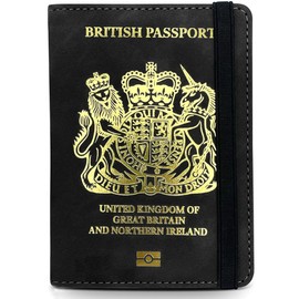 REPEAK British Passport Holder - British Passport Wallet - British Passport Cover - UK, RFID Blocking Travel Wallet, Card & Sim Holder (Black)