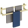 SAYAYO Double Towel Bar for Bathroom, 24 Inch Brushed Gold