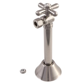 Kingston Brass CC83208X Vintage 1/2-Inch Sweat x 3/8-Inch OD Comp Quarter-Turn Angle Shut-Off Valve with 5-Inch Extension, 5-1/2", Brushed Nickel