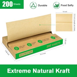 EcoDispose Precut POP UP Deli Paper Sheet Pack of 200, Interfolded Heavy Paper for Food Wrap and Serving (10" x 10-1/2", Kraft）