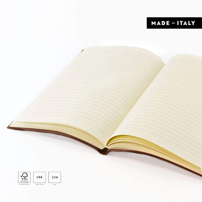 Tivoli Small Large Recycled Leather Bound Journal, Notebook, Notepad, Including