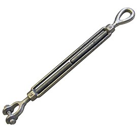 ADVANTAGE Hot Dip Galvanized Drop Forged Steel JAW/JAW & Eye/JAW Turnbuckles, 1200 lb Working Load Limit, 3/8" Thread, 6" Take-up (1, Eye/Jaw 3/8" x 6" Take-up)