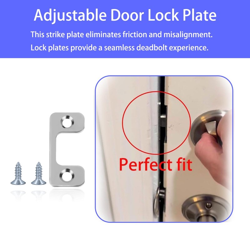 Adjustable Door Strike Fit for Deadbolts & Electronic Locks -