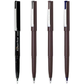 Pentel JM20 Stylo Disposable Fountain Pen – Black, Grey, Sepia & Navy Blue Ink - Pack of 4