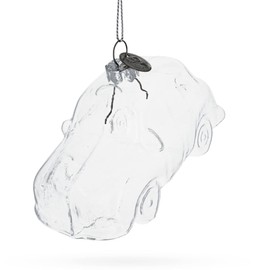 Elegant Car Blown Clear Glass Christmas Ornament