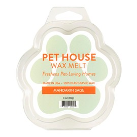 One Fur All Pet House Wax Melts - Mandarin Sage Pack of 2 - Pet Odor Eliminating Wax Melts - Long-Lasting Scented Wax Melts - Pet-Friendly Wax Melts - Natural Wax Melts