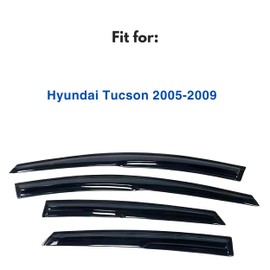 Immortal Group IG Window Visor for Hyundai Tucson 2005-2009, Rain Guard Tape-On Extra Durable Sun Wind Side Vent Window Deflector Mugen Style, 2005 2006 2007 2008 2009