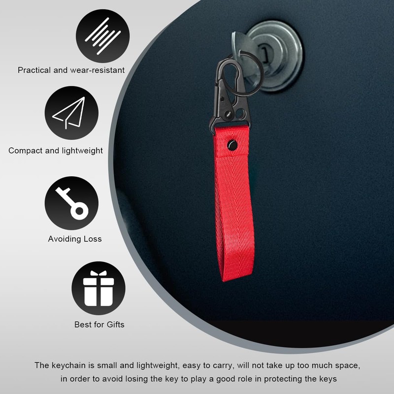 Wevdn Car Key Chain, Fabric Metal Practical Multifunctional Motorcycle Keychain,