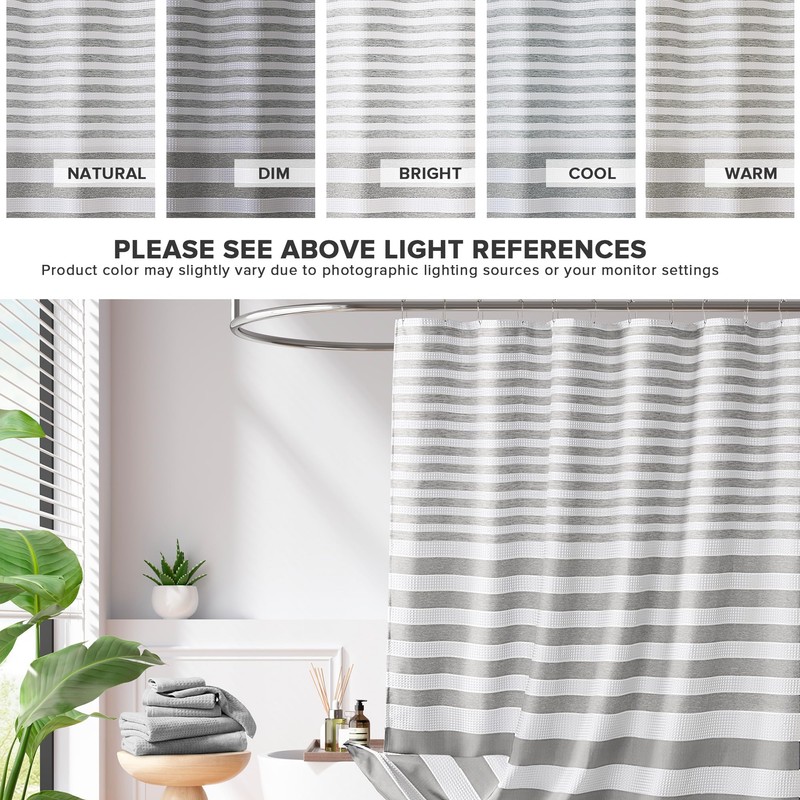 Madison Park Shower Curtain Spa Waffle Weave Stall Shower Curtain