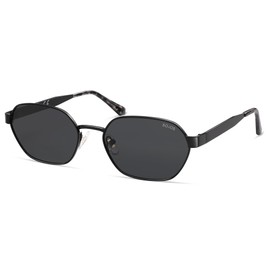 SOJOS Trendy Polarized Hexagon Sunglasses for Women Men, UV400 Retro Rectangle Shades SJ1238, Black/Grey
