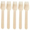 Pack of 100 Disposable Wooden Cutlery Forks Set Biodegradable Eco