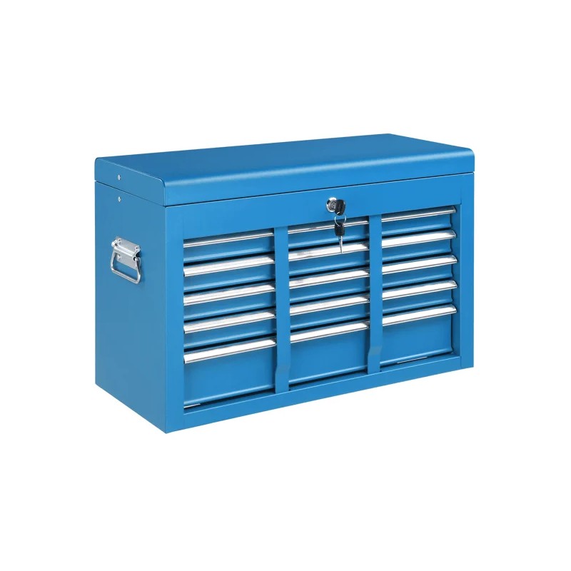 Blue 5-Drawer Lockable Steel Tool Chest Heavy Duty 330 Lbs