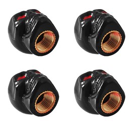 OnlyYou.X Cars Tire Valve Stem Caps Tire Valve Caps with Skull Head Style Fits for Most of Cars 4 Pieces Black