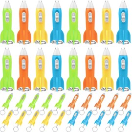 Llavero de Mini Linterna LED de Helicóptero y Cohete - 60 Piezas, Colores Variados, Linternas Pequeñas a Granel para Niños