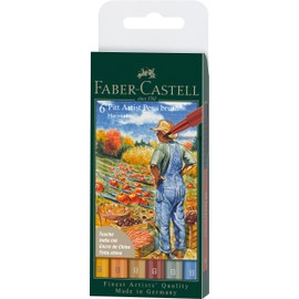 FABER-CASTELL Pitt Artist Pen, Autumn, B, 167179 Ink Pen, Pack of 6