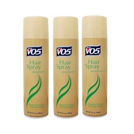 3 Pack Alberto Vo5 Hair Spray Unscented Crystal Clear 14 Hour Hold 8.5 Oz Each