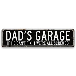 Dad's Garage Metal Tin Sign, Novelty Street Sign, Home Decor, Room Decor, Wall Decor, Decorative Wall Sign for Home Farmhouse Garage