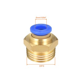 sourcing map Straight Pneumatic Push to Quick Connect Fittings G3/8 Male x 6mm Tube OD 6pcs