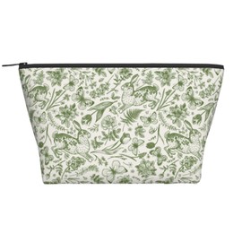 moremohome toile print Makeup Bag,horse makeup bag,french gift,horse gifts for women,Large Capacity Travel Cosmetic Bag,Toiletry Bag,Canvas Makeup Bag