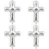 ZUISYTM 4pcs Cross Foil Balloons (Silver) - Baby Shower, Baptism,