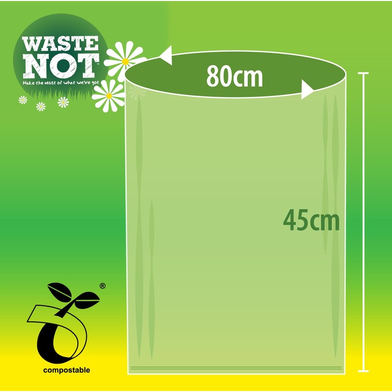 Waste Not BPFL8 Waste Not Compostable Caddy Liner 10l Roll
