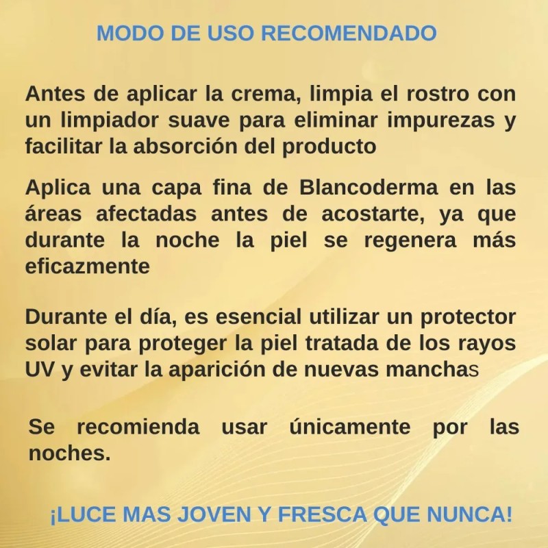Crema Blancoderma Aclaradora Quita Manchas Facial Piernas