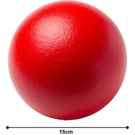 Soft Foam Ball Vinyl Resin Coated Dodge Ball (6"/15cm, Red)