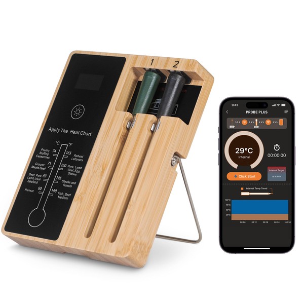 lfcforldx 2-Probe Wireless Meat Thermometer, 500FT Bluetooth Smart Instant Read