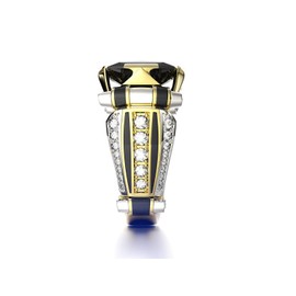 Men's Luxurious Black Onyx Ring for Men Jewelry Mens Wedding Engagement Rings 18K Gold Plated Black Gemstone Ring Square Cut Cubic Zirconia Eternity Ring Band TZ.77 (US Code 13)