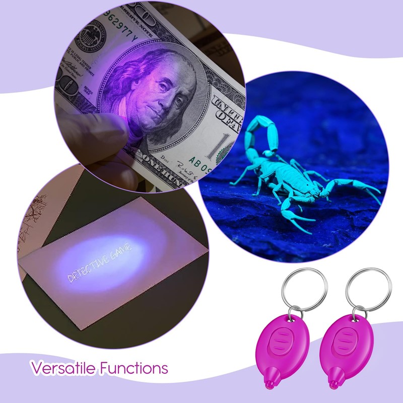 VIHOSE 200 Pcs UV Keychain Light 395nm Mini UV Keychain