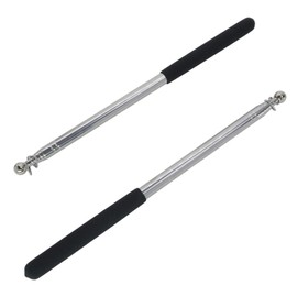 Mewtush 2 x Telescopic Flag Pole, Black Stainless Steel Tour Guide Flagpole, Lightweight Hand Flagpole with Non-Slip Handle, Ideal for Outdoor Activities, Guides and Events