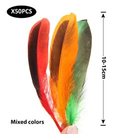 50 Pieces of Colorful Feathers, Feather Sticks, Feather Art Decoration, Natural Mixed Feathers, Handicrafts, Jewelry Accessories, DIY Craft Decoration