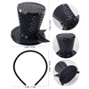 Mini Top Hat on Headband Sequin Black