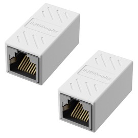 Jadaol RJ45 Coupler, Ethernet Coupler Inline Coupler for Cat8/Cat7/Cat6/Cat5e, 1000Mbps Ethernet Extender Adapter LAN Connector for Router Modem Switch Network Extension, Female to Female 2 Pack White
