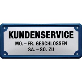 Customer Service Workshop Office 28 x 12 Decorative Tin Sign 1972