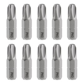 HARFINGTON 10pcs PH3 Phillips Screwdriver Bit 1/4" Hex Shank 25mm/1" Length Magnetic Cross Head Hex Bits S2 Steel Screw Driver Bit
