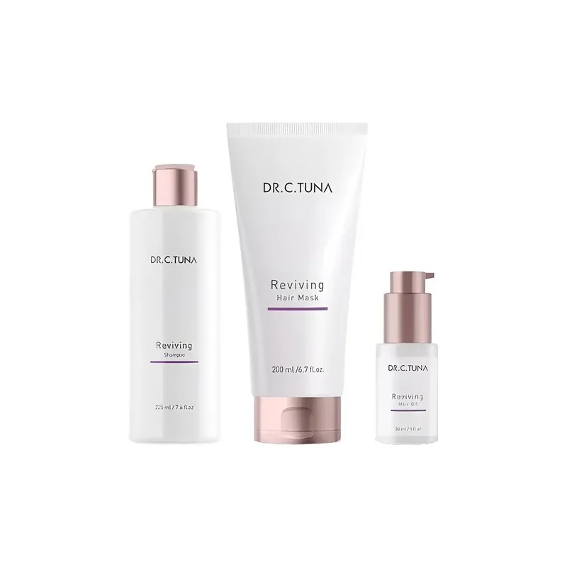 Set Reviving Farmasi Shampoo, Mascarilla Y Aceite De Ajo