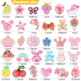 30 PCS Bling Shoe Clog Charms for Shoes, UHOMENY Shoes Decorations Charms for Girl Teens Women with Buttons Bling Cute shoes accessories for Party Favors Birthday with Plastic Box