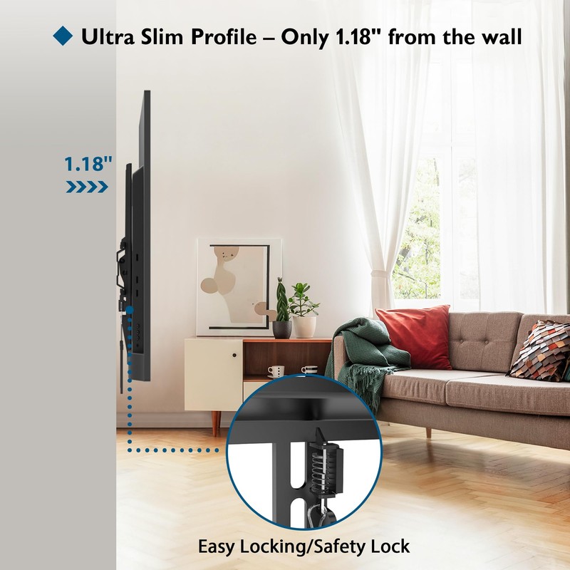 BONTEC TV Wall Mount Tilting for 23-60 inch TVs, Low