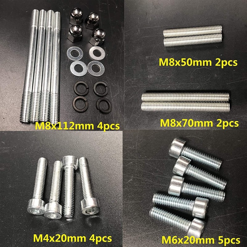 PK80 Motor Bolts Studs, Screws Set for 66cc/80cc/YD100 Gas Engine