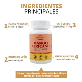 Mango Africano 30 Caps De 500 Mg Control De Peso Y Apetito Sabor Sin sabor