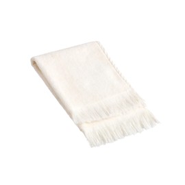 The Holy South - Fringed Reversible Fingertip Hand Towel (Size 11" W x 18" L) Terry Cotton Washcloth Set for Face and Bathroom use. (6, Natural)