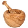 VolkskunstShop Mortar Large Olive Wood Diameter 12 cm