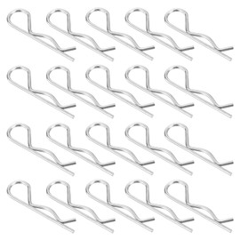 sourcing map 20Pcs 2.5mmx60mm 304 Stainless Steel R Shaped Spring Cotter Pins, R Clips Cotter Pin Spring Fastener for Household Appliances, Sports Equipment, Car Mechanics Repair (Silver)