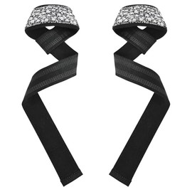 Funny Skull - Muñequeras de levantamiento de pesas en blanco y negro de 26 pulgadas, antideslizantes, resistentes correas de entrenamiento para levantamiento de pesas, culturismo, entrenamiento de