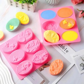 6 Piezas Molde Silicon De 6 Agujeros Para Jabone Repostería；Moldes de Silicona para Jabones y Repostería - Pack de 6 Formas