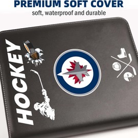 Jets Hockey Card Binder, 400 Pockets Card Holder Protectors Albums, Card Storage Organizer Display Case, Portable Collector Album for Hockey Cards Collection
