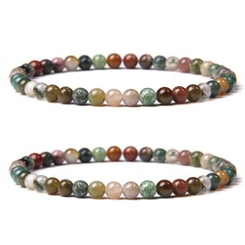 EORPAVU Bracelets for Women, 2 Pieces Natural Stone Bead Bracelet Stretchy Elastic Jewelry Friendship Bracelet Gift for Men and Women