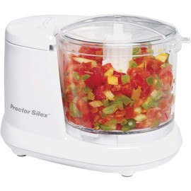 Proctor Silex Durable Electric Vegetable Chopper & Mini Food Processor for Chopping, Puree & Emulsify, 1.5 Cup, White