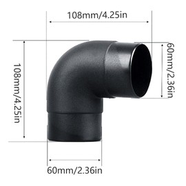 Fepinc 2 Pcs 60mm Universal Car Air Ducting Pipe Elbow Outlet, L-Shape Elbow Air Diesel Heater Duct Connector